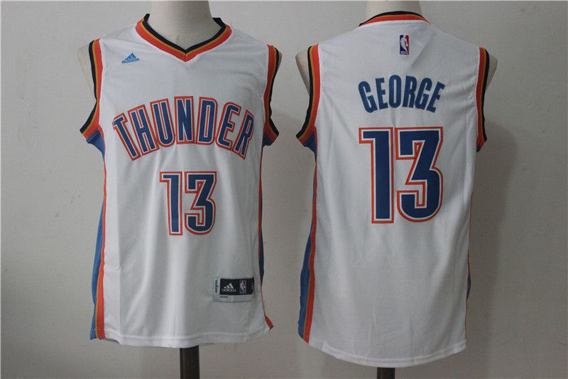 Men Oklahoma City Thunder #13 Paul George White NBA Jerseys